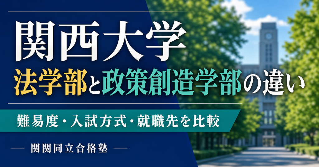 関西大学法学部と政策創造学部の違い｜難易度・入試方式・就職先を受験生向けに比較のアイキャッチ画像