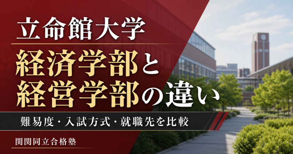 立命館大学経済学部と経営学部の違い｜難易度・入試方式・就職先を受験生向けに比較のアイキャッチ画像