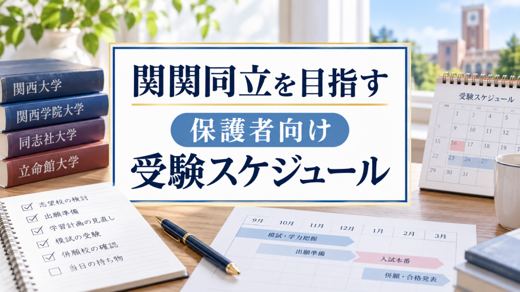 関関同立を目指す保護者向け受験スケジュールのアイキャッチ画像