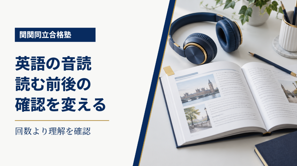 関関同立英語の音読。読む前後の確認を変え、回数より理解を確認する。