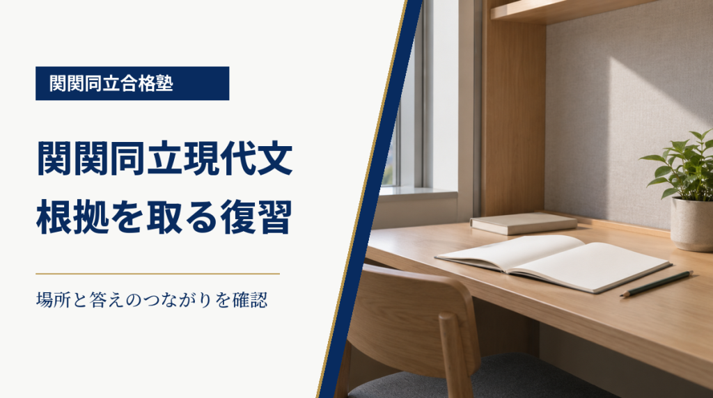 関関同立現代文で本文と答えをつなぐ根拠復習を案内するアイキャッチ